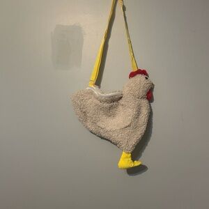 Chicken-Shaped Plush Shoulder Bag